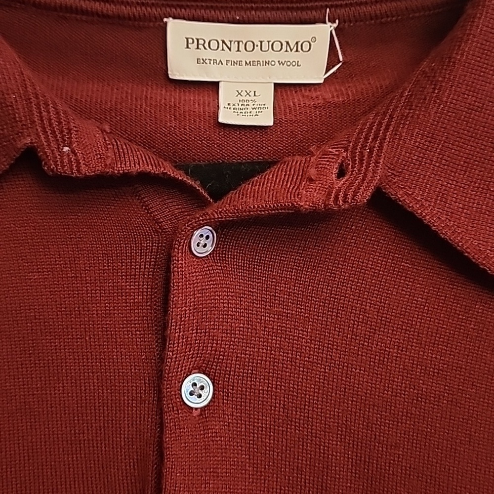 Pronto-Uomo Deep Red Polo Shirt - Picture 4 of 10